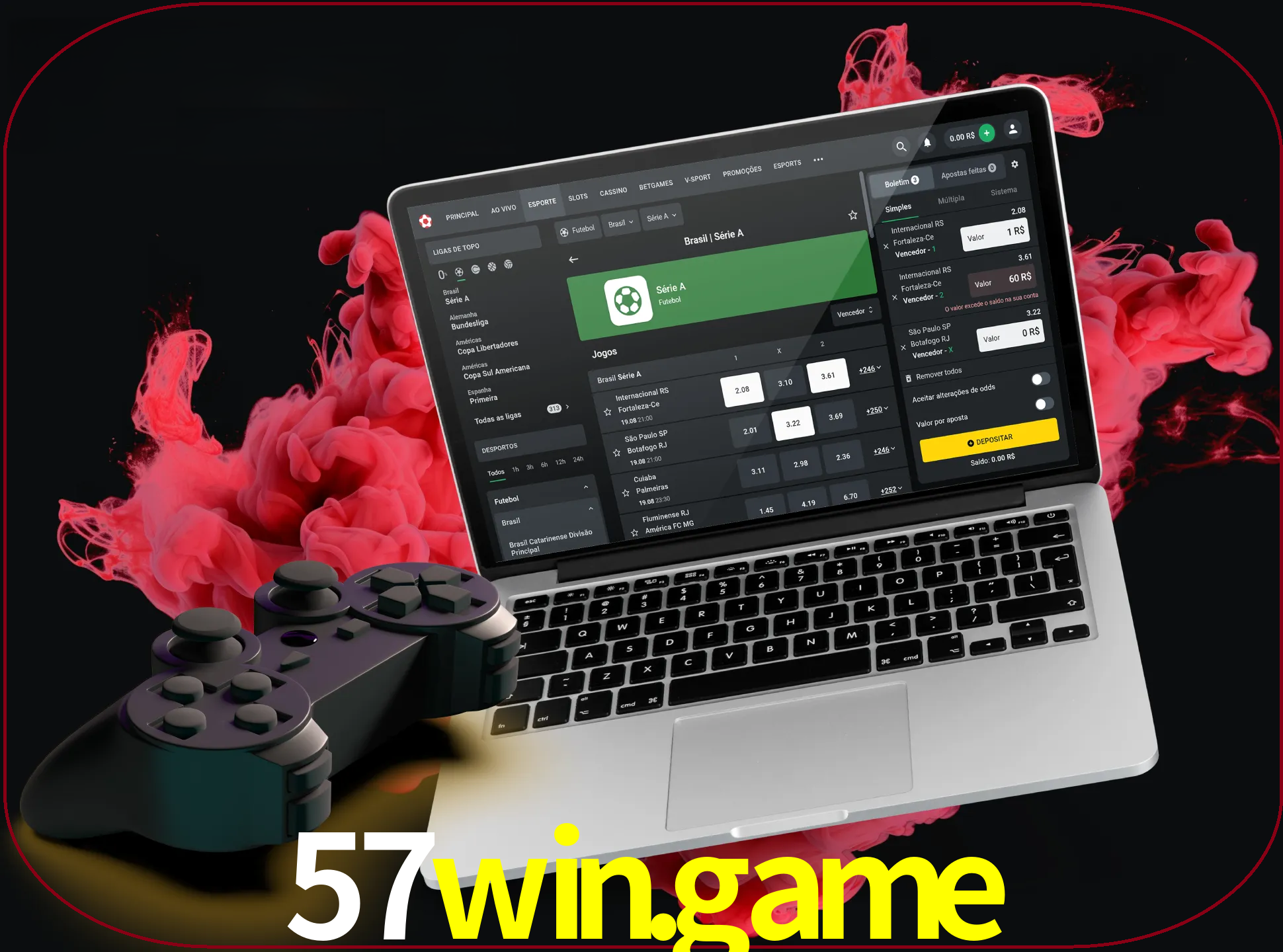 Visite a secção especial de jogos de vídeo em 57win.game para descobrir em que jogos pode apostar e ganhar muito dinheiro.