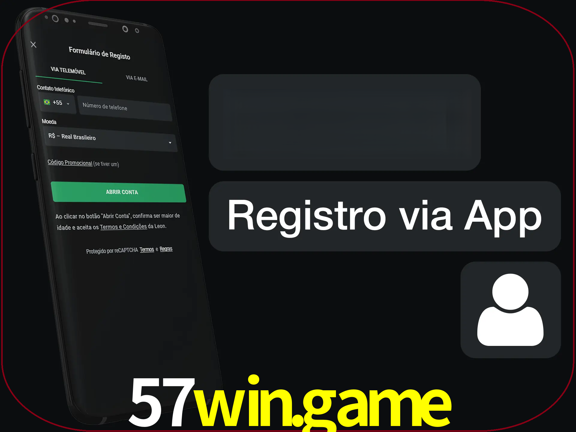 Registre-se com duas etapas usando o aplicativo.